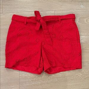 Charter Club Red Eyelet High Waist Shorts